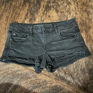 American Eagle Outfitters Charcoal Jean Shorts-Super Low Shortie